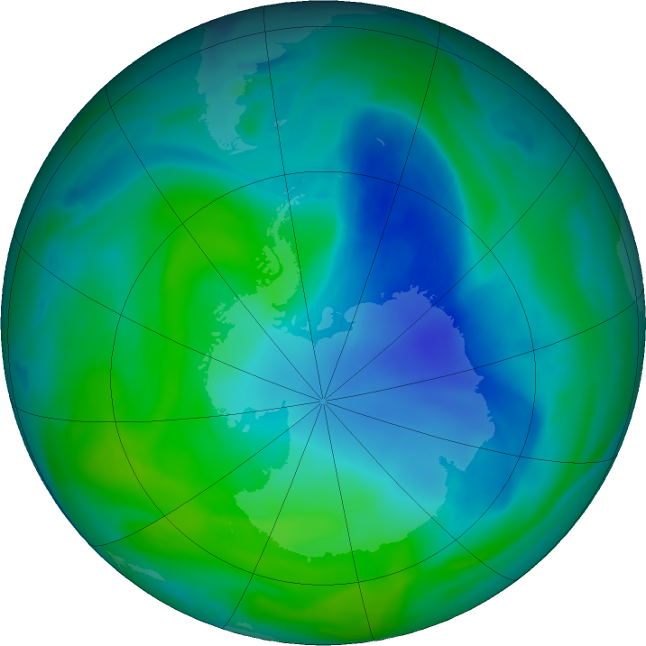 Antarctic ozone map for 18 December 2021
